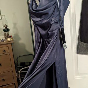 Sexy Smokey Blue Cinderella Divine High-Slit Formal Dress--Never Worn!
